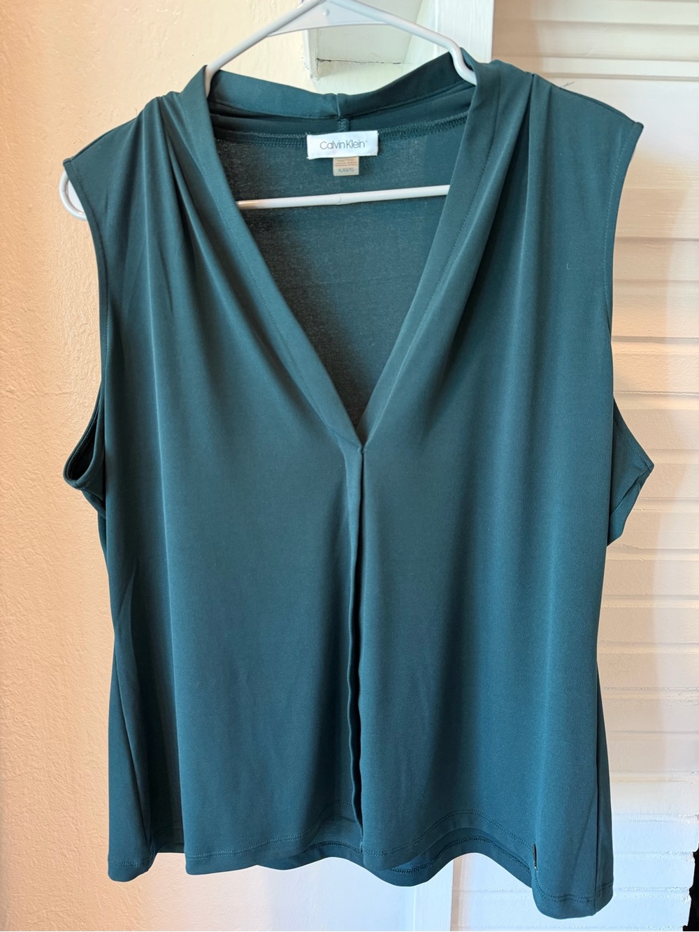 Calvin Klein Teal Sleeveless V-Neck Top